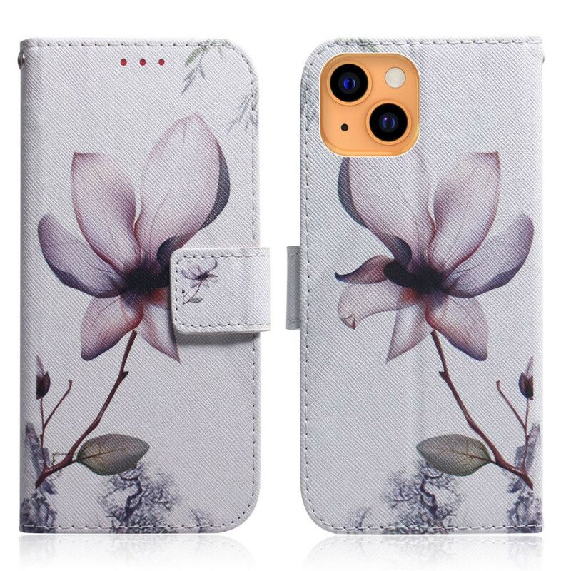 Fodral För iPhone 13 Gammal Rosa Blomma