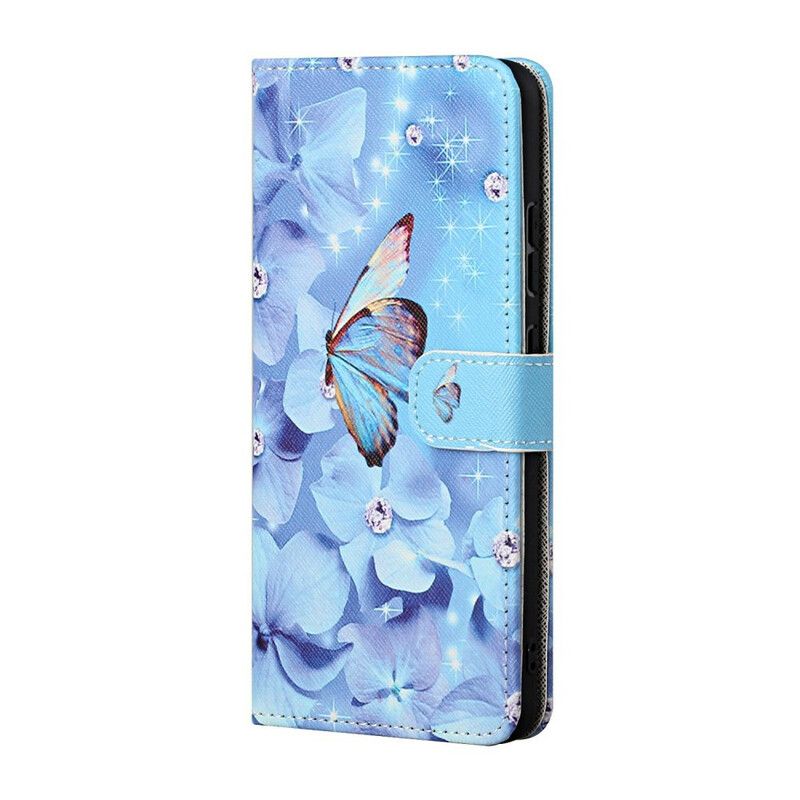 Fodral iPhone 13 Diamond Strappy Butterflies