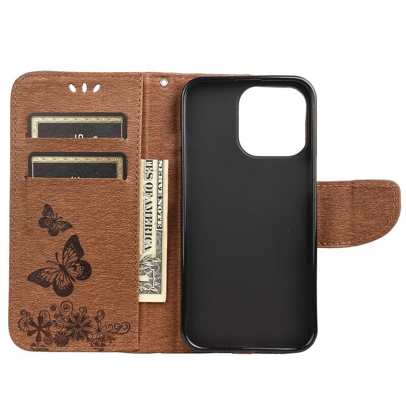 Fodral iPhone 13 Splendid Strap Butterflies