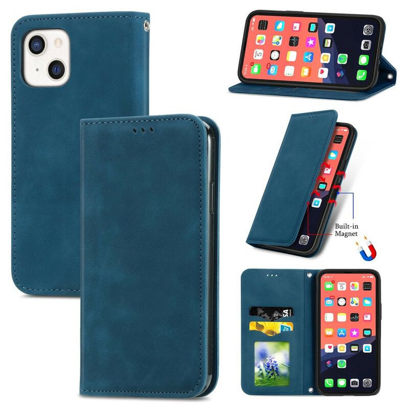 Folio-fodral iPhone 13 Telefonfodral Skin-touch Design