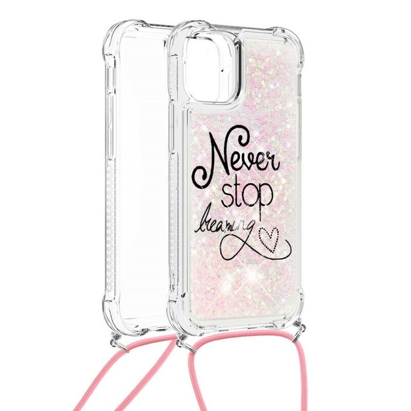 Skal För iPhone 13 Never Stop Glitter Dragsko