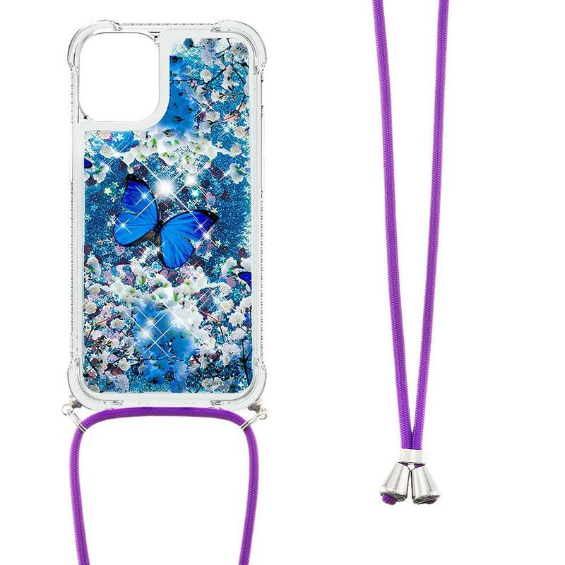 Skal iPhone 13 Butterfly Sequin Dragsko