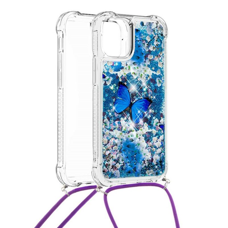 Skal iPhone 13 Butterfly Sequin Dragsko