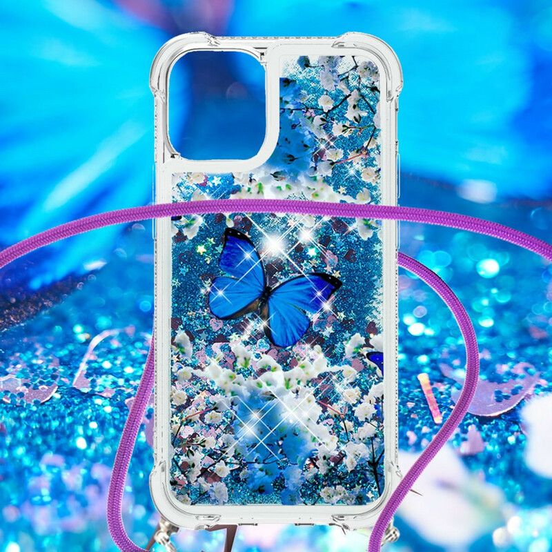 Skal iPhone 13 Butterfly Sequin Dragsko