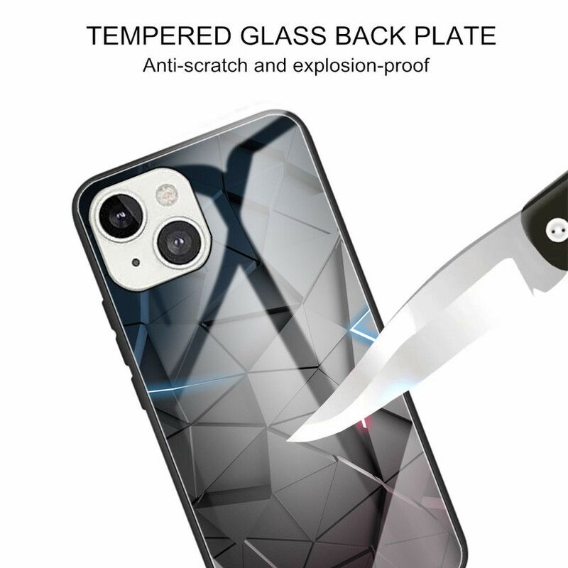 Skal iPhone 13 Geometri Av Härdat Glas