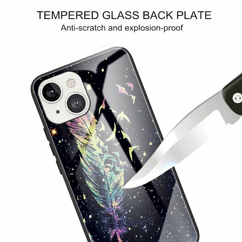 Skal iPhone 13 Telefonfodral Fjäderhärdat Glas