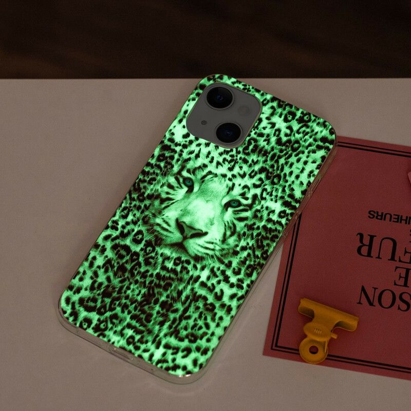 Skal iPhone 13 Telefonfodral Fluorescerande Leopard