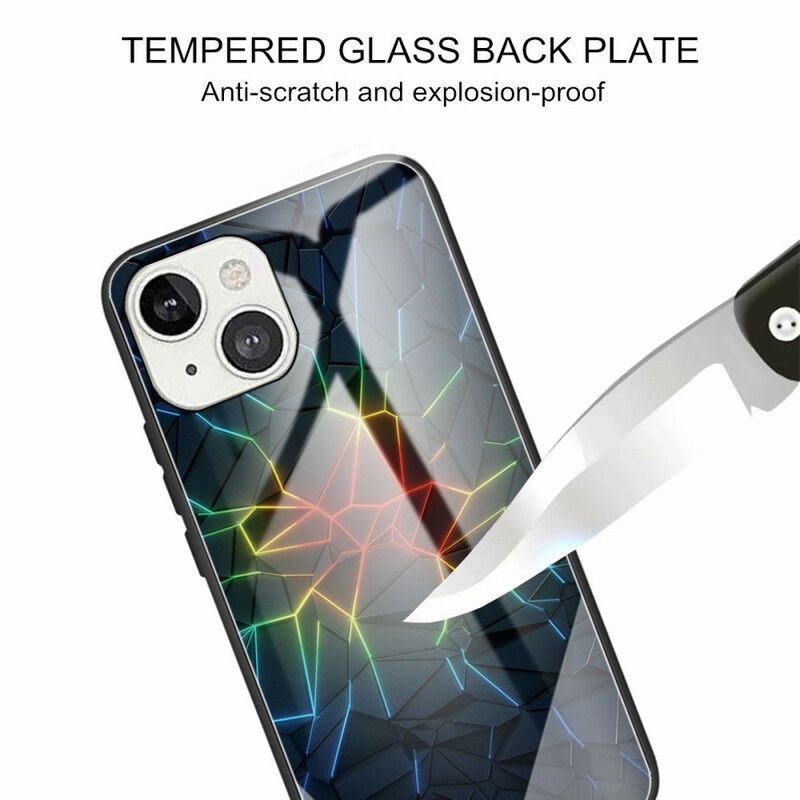 Skal iPhone 13 Telefonfodral Geometri Av Härdat Glas