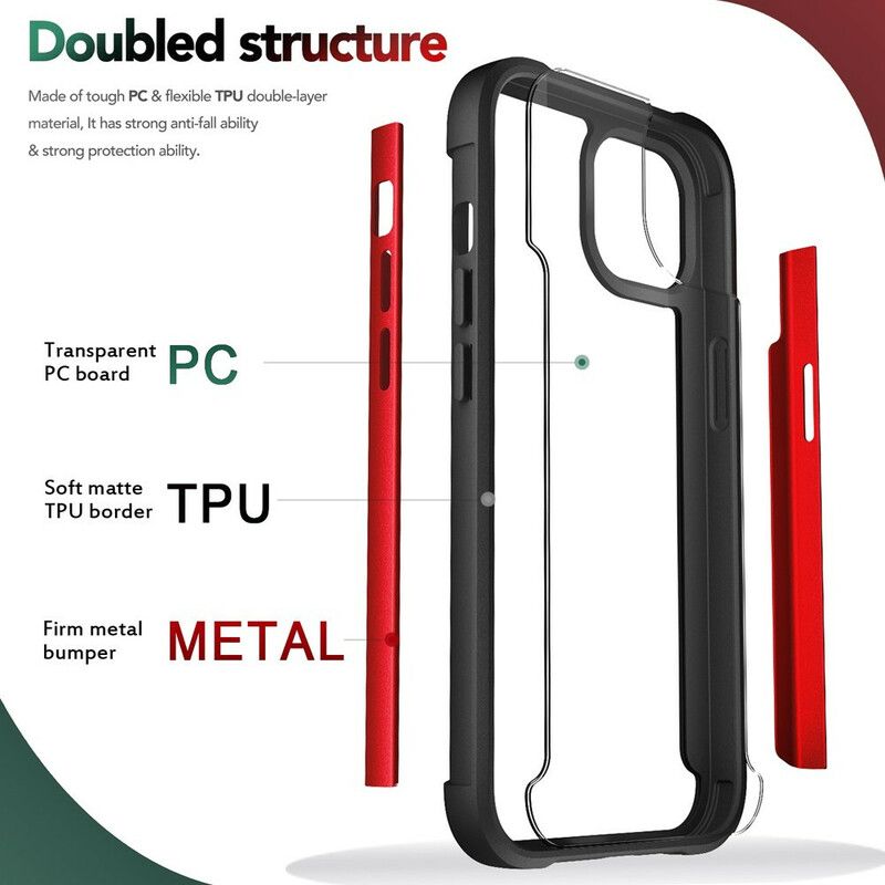 Skal iPhone 13 Telefonfodral Klara Hybridstötfångarkanter