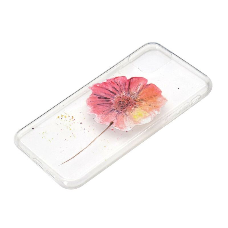 Skal iPhone 13 Transparent Poppy Watercolor