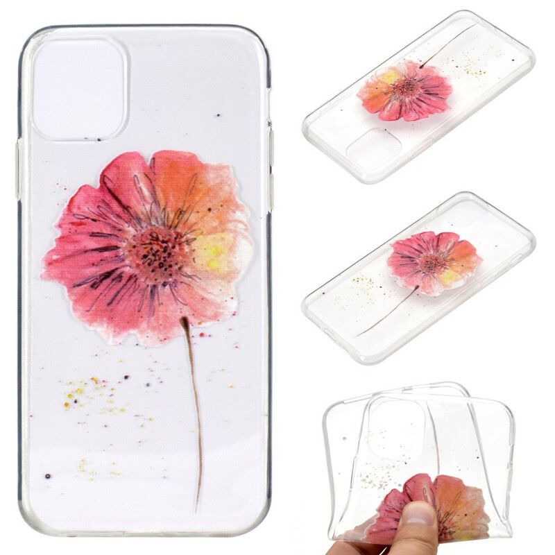 Skal iPhone 13 Transparent Poppy Watercolor