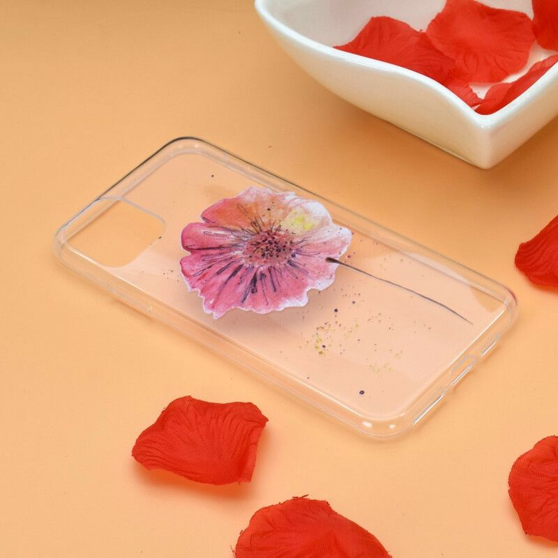 Skal iPhone 13 Transparent Poppy Watercolor