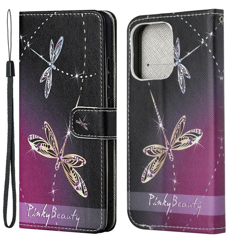 Skyddsfodral iPhone 13 Strappy Dragonflies