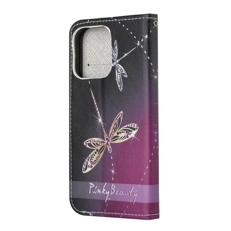 Skyddsfodral iPhone 13 Strappy Dragonflies