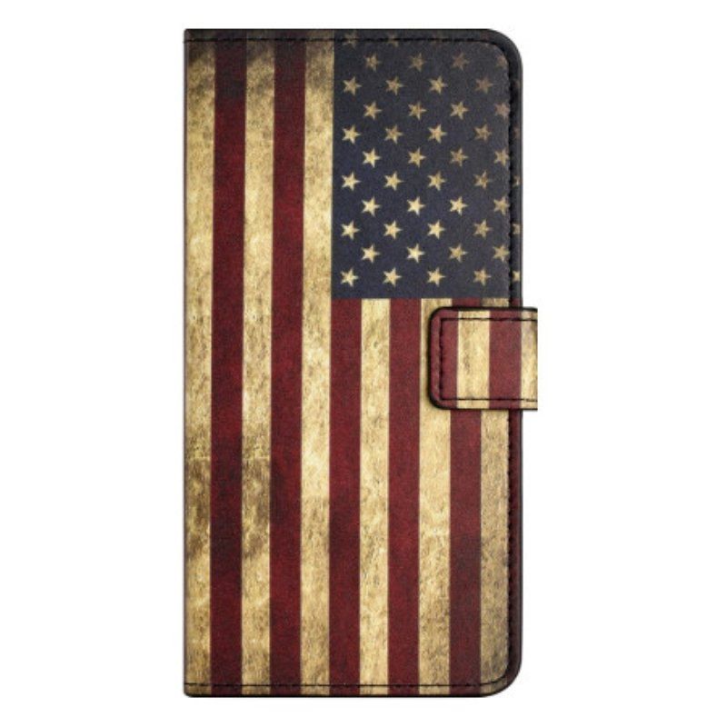 Folio-fodral iPhone 15 Plus Vintage Usa Flagga