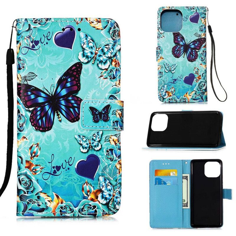 Fodral För iPhone 13 Pro Max Love Butterflies Strappy