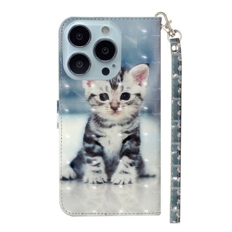 Fodral iPhone 13 Pro Max Kitten Light Spots Strappy