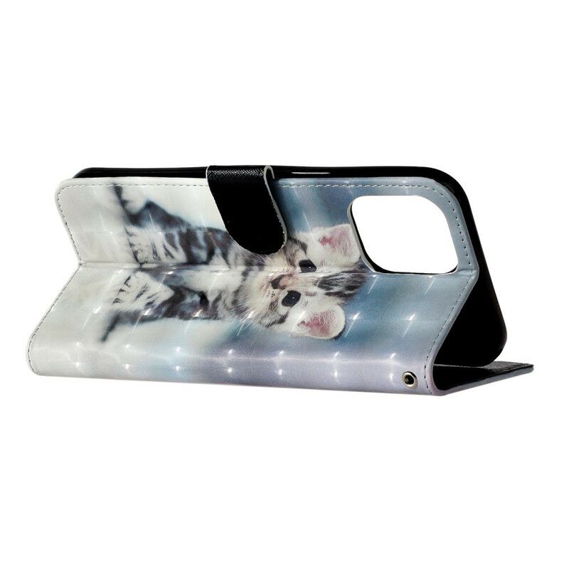 Fodral iPhone 13 Pro Max Kitten Light Spots Strappy