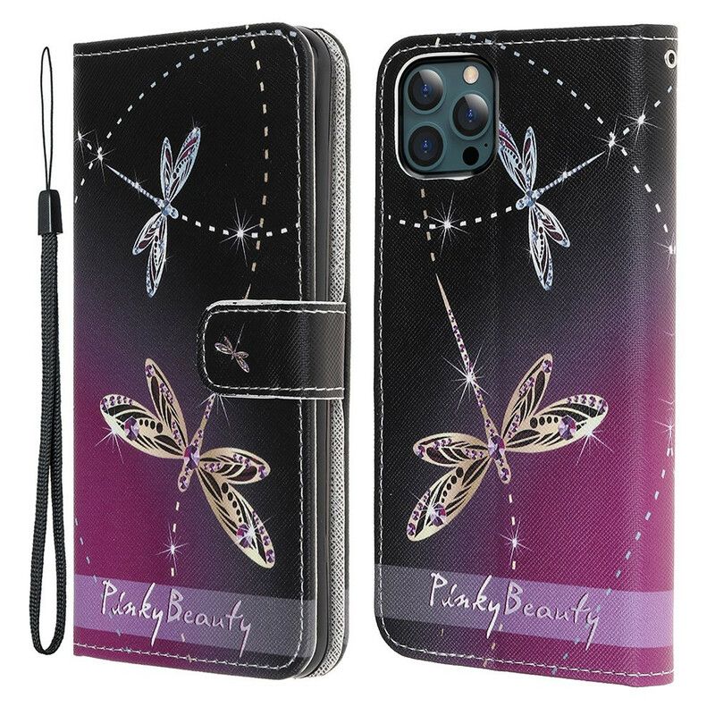 Fodral iPhone 13 Pro Max Strappy Dragonflies