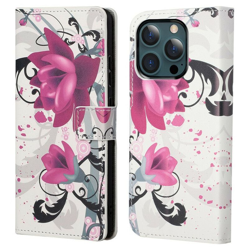 Fodral iPhone 13 Pro Max Tropiska Blommor