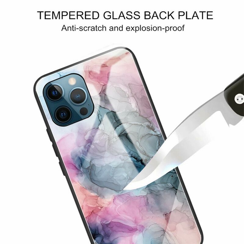 Skal iPhone 13 Pro Max Marmor Härdat Glas