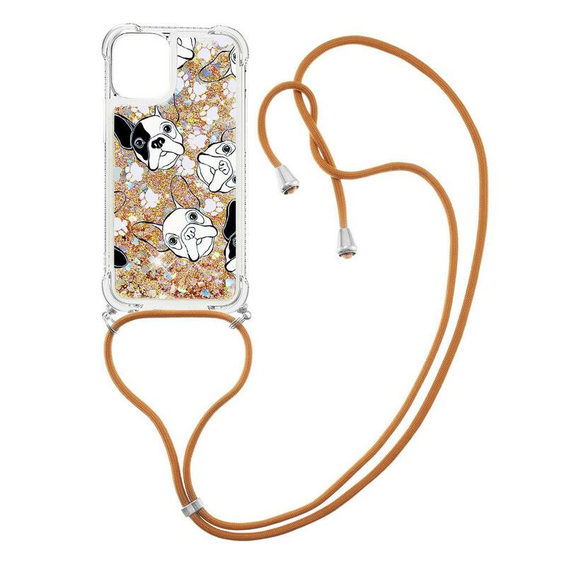 Skal iPhone 13 Pro Max Sequin Drawstring Dogs