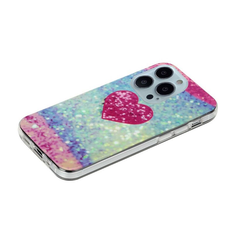 Skal iPhone 13 Pro Max Telefonfodral Glitter Marble