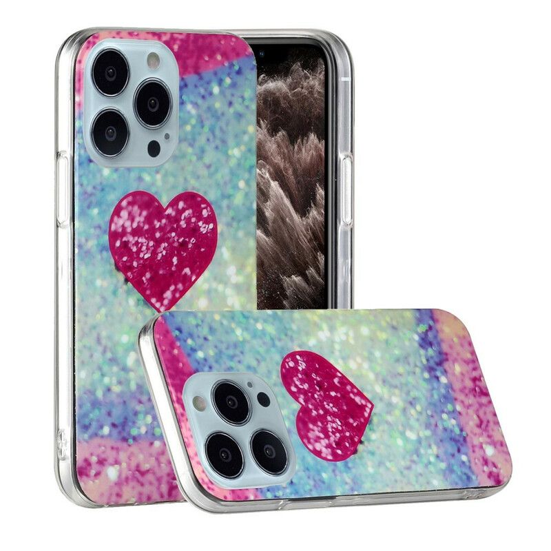 Skal iPhone 13 Pro Max Telefonfodral Glitter Marble