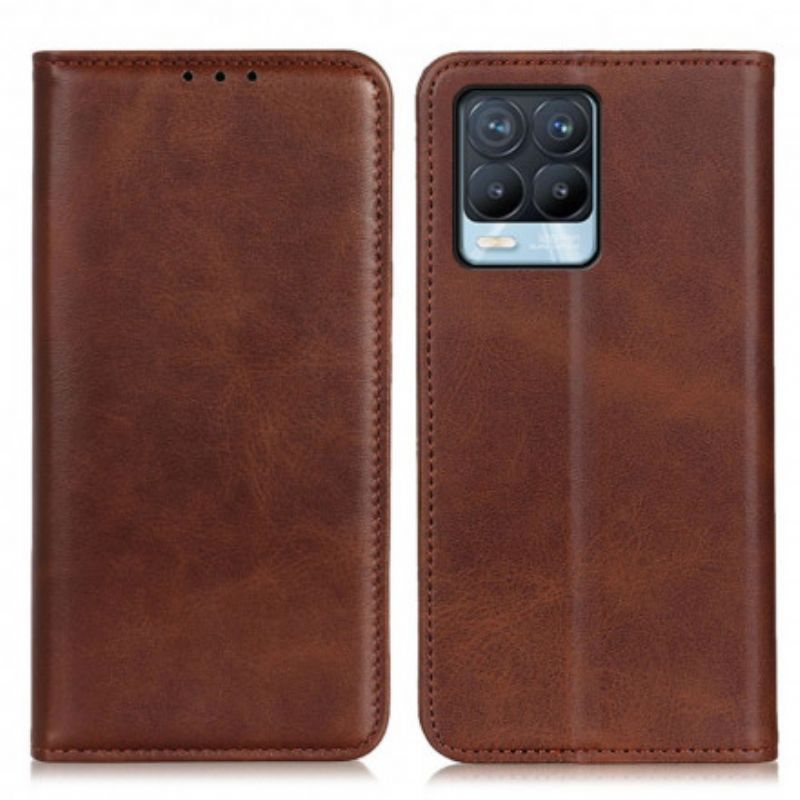 Folio-fodral För Realme 8 / 8 Pro Split Leather Elegance