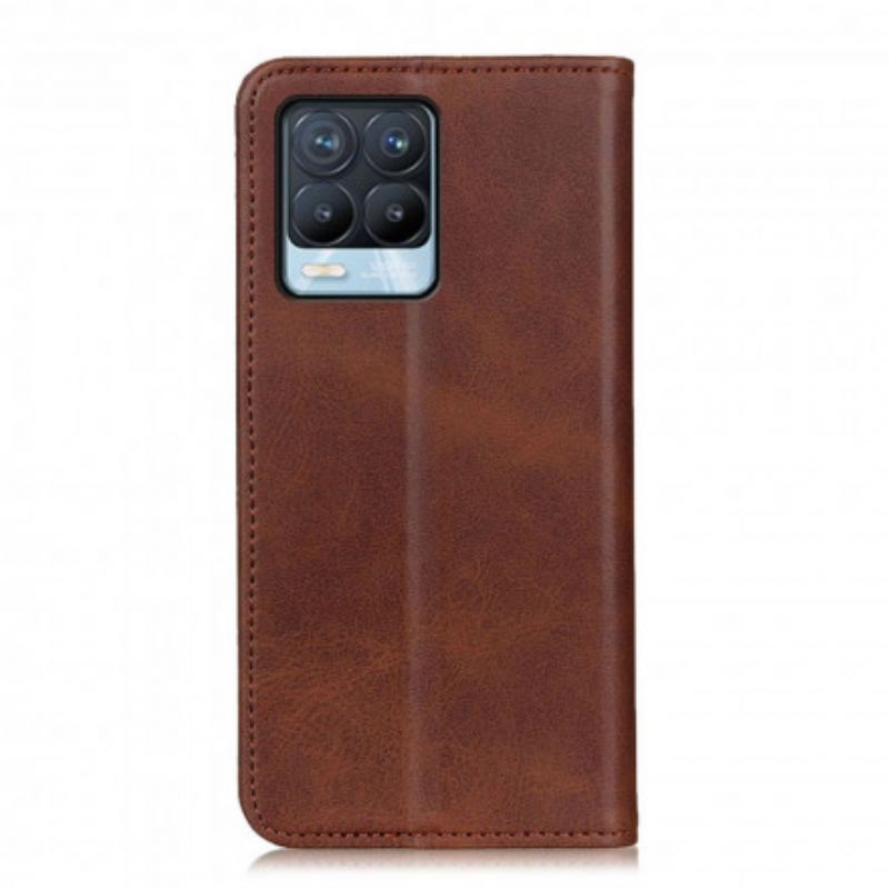 Folio-fodral För Realme 8 / 8 Pro Split Leather Elegance