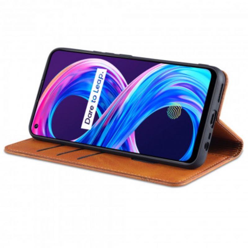 Folio-fodral Realme 8 / 8 Pro Azns Läderstil