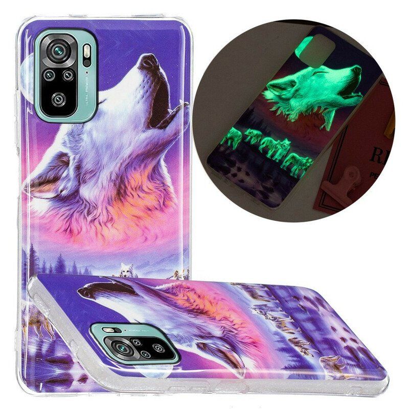 Skal Xiaomi Redmi Note 10 / 10S Fluorescerande Wolf Series