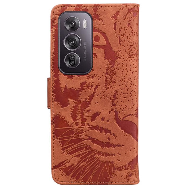 Läderfodral Oppo Reno 12 Pro 5g Telefonfodral Tiger Footprint