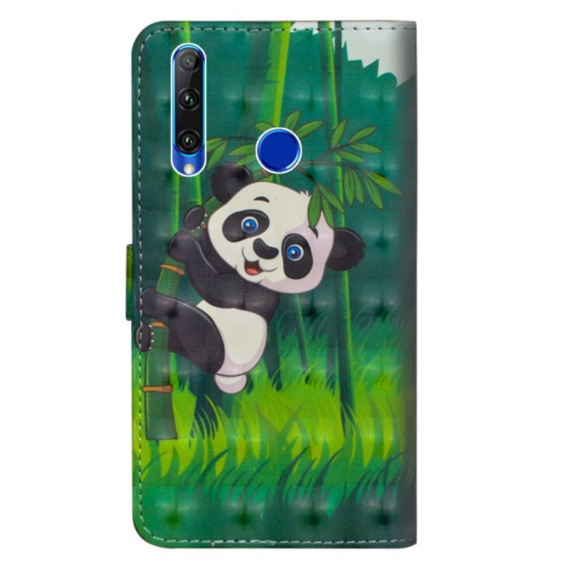 Läderfodral Honor 20e / 20 Lite Mobilskal Panda Och Bambu
