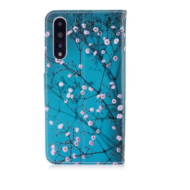 Läderfodral Huawei P20 Pro Mobilskal Blommande Träd