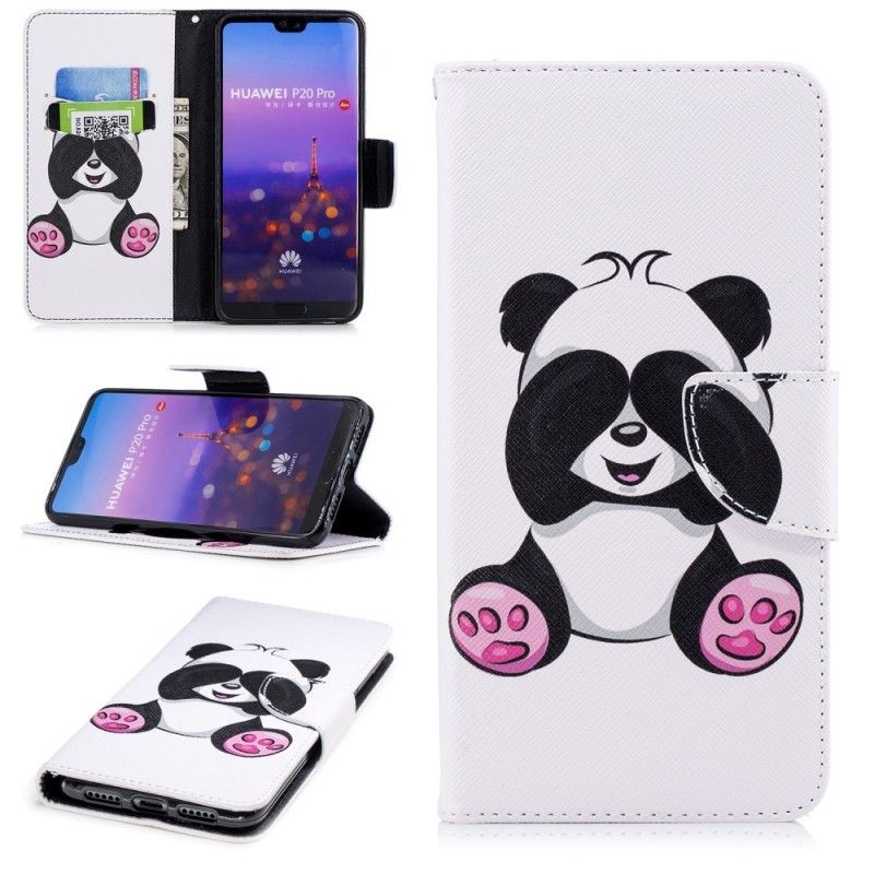 Läderfodral Huawei P20 Pro Mobilskal Rolig Panda