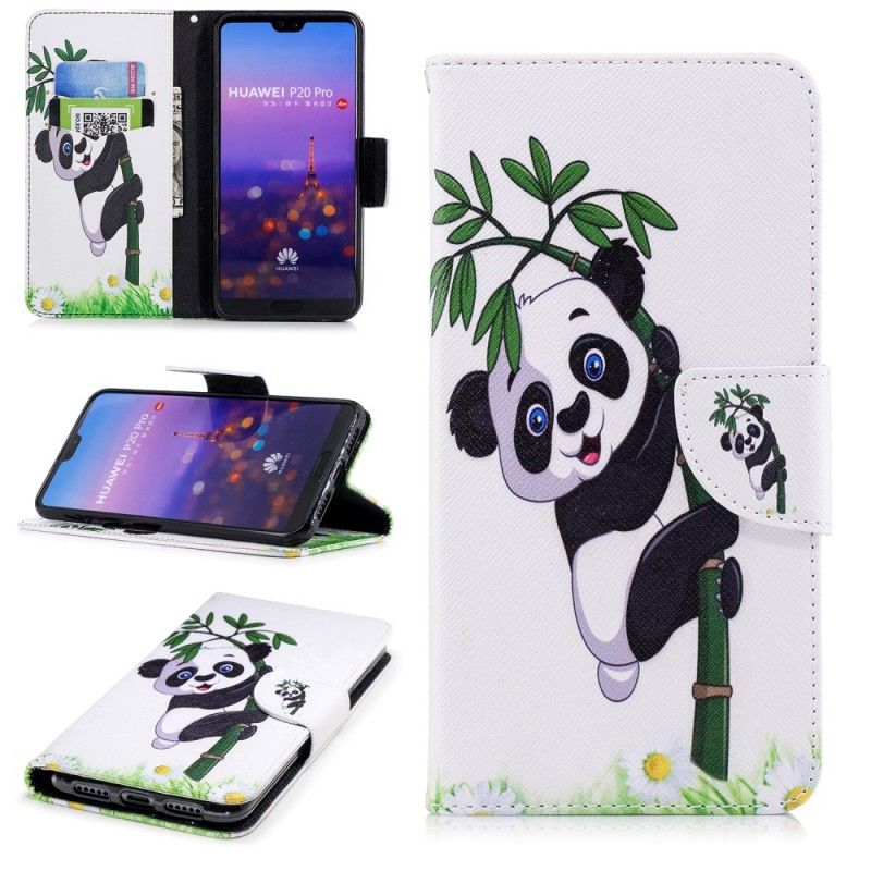 Läderskal Huawei P20 Pro Panda På Bambu