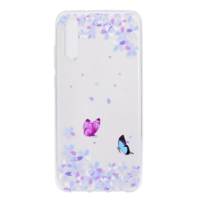 Skal för Huawei P20 Pro Genomskinliga Fjärilar Och Blommor