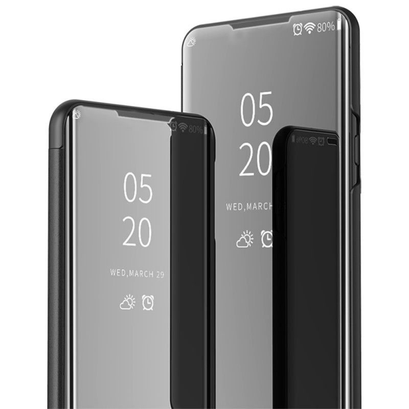 Se Omslag Realme 7 Pro Svart Spegel Och Konstläder