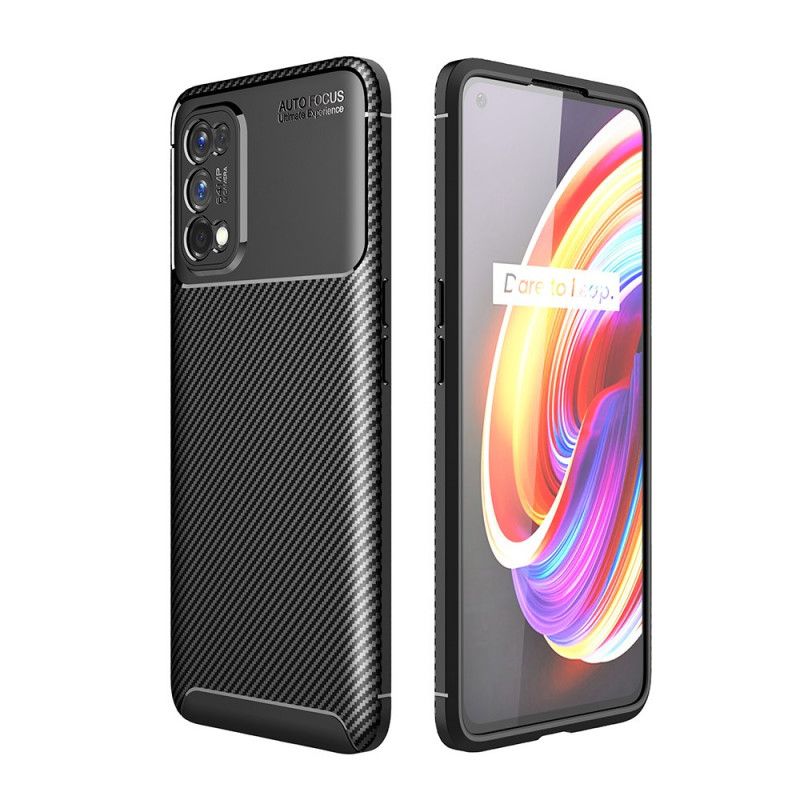 Skal Realme 7 Pro Svart Flexibel Kolfiberstruktur