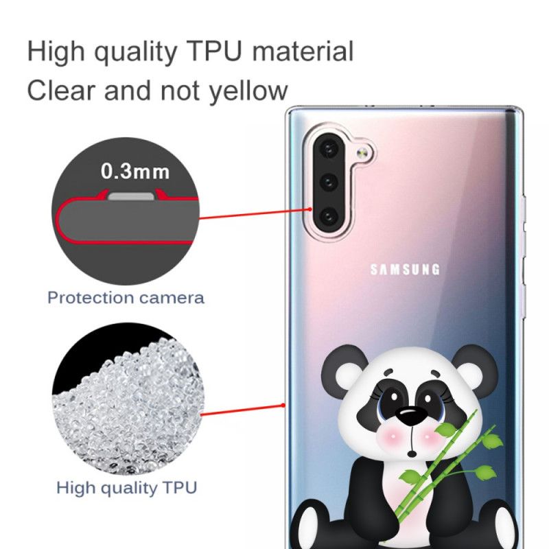 Skal för Samsung Galaxy Note 10 Transparent Ledsen Panda