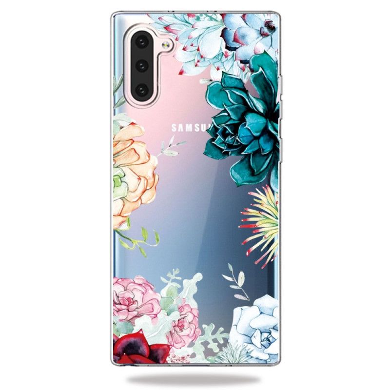 Skal Samsung Galaxy Note 10 Genomskinliga Akvarellblommor