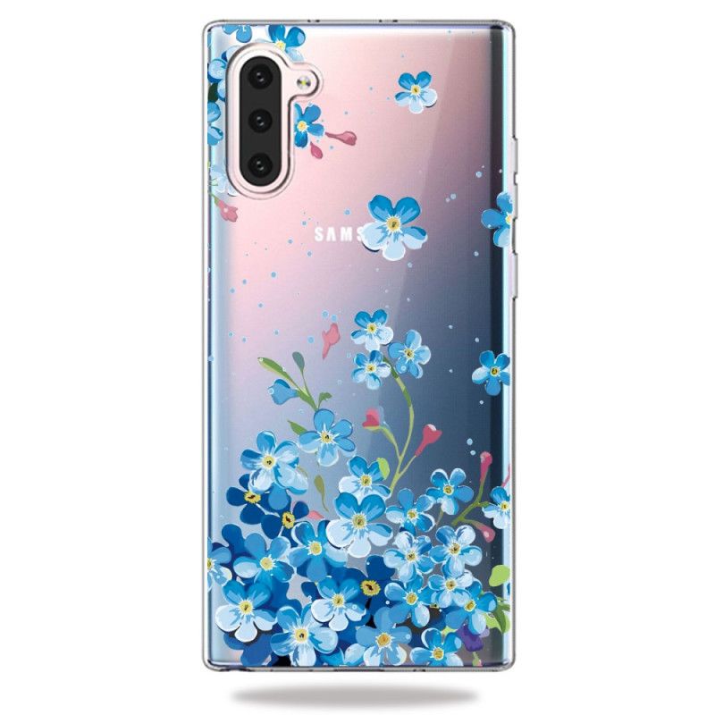 Skal Samsung Galaxy Note 10 Mobilskal Blå Blommor