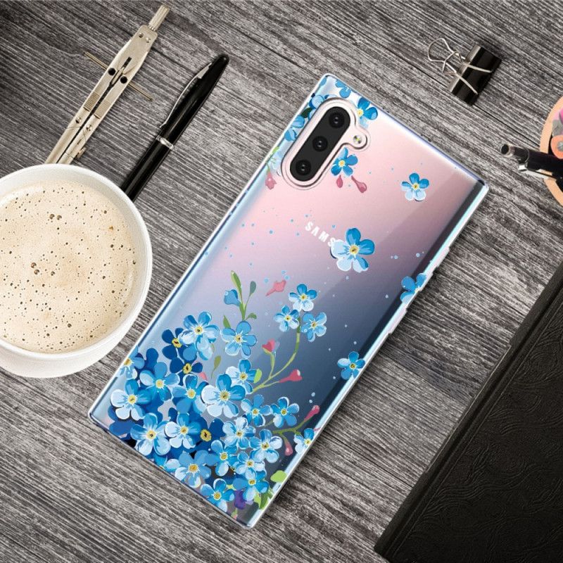 Skal Samsung Galaxy Note 10 Mobilskal Blå Blommor