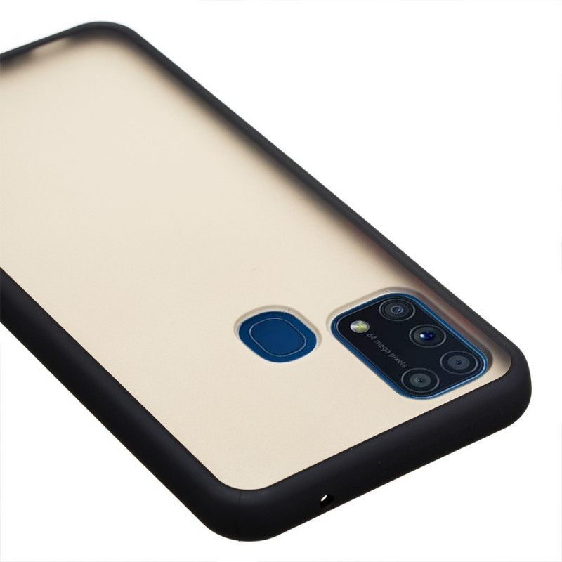 Skal för Samsung Galaxy M31 Svart Hybrid Med Färgade Kanter