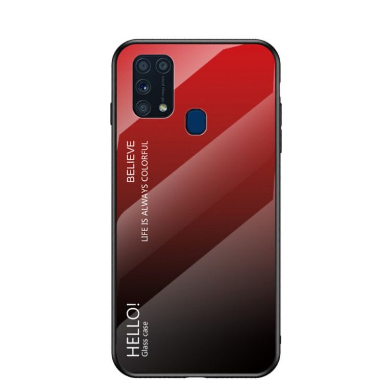 Skal Samsung Galaxy M31 Svart Mobilskal Hej Härdat Glas