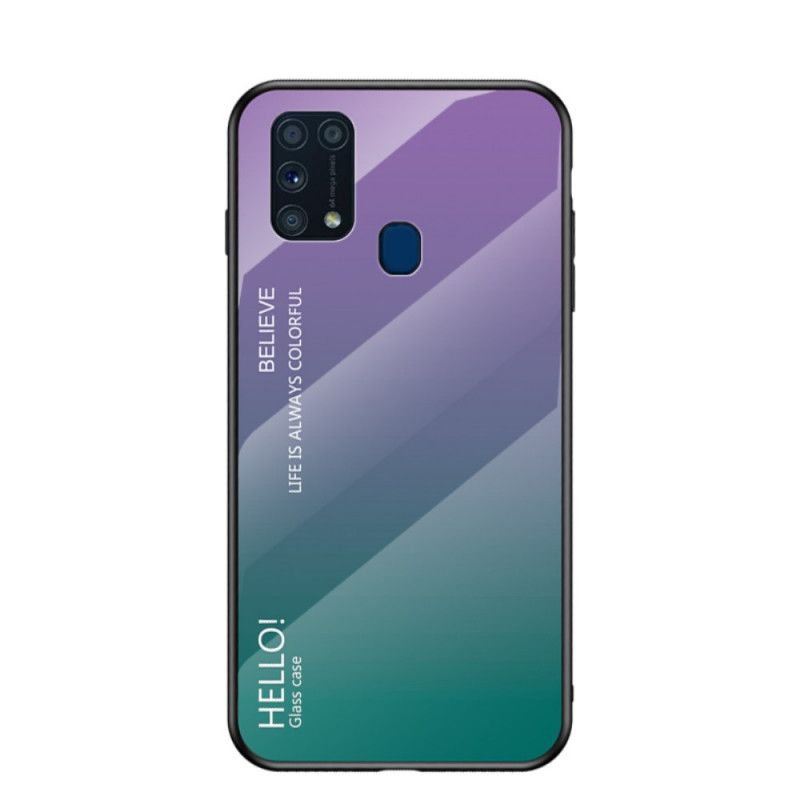 Skal Samsung Galaxy M31 Svart Mobilskal Hej Härdat Glas