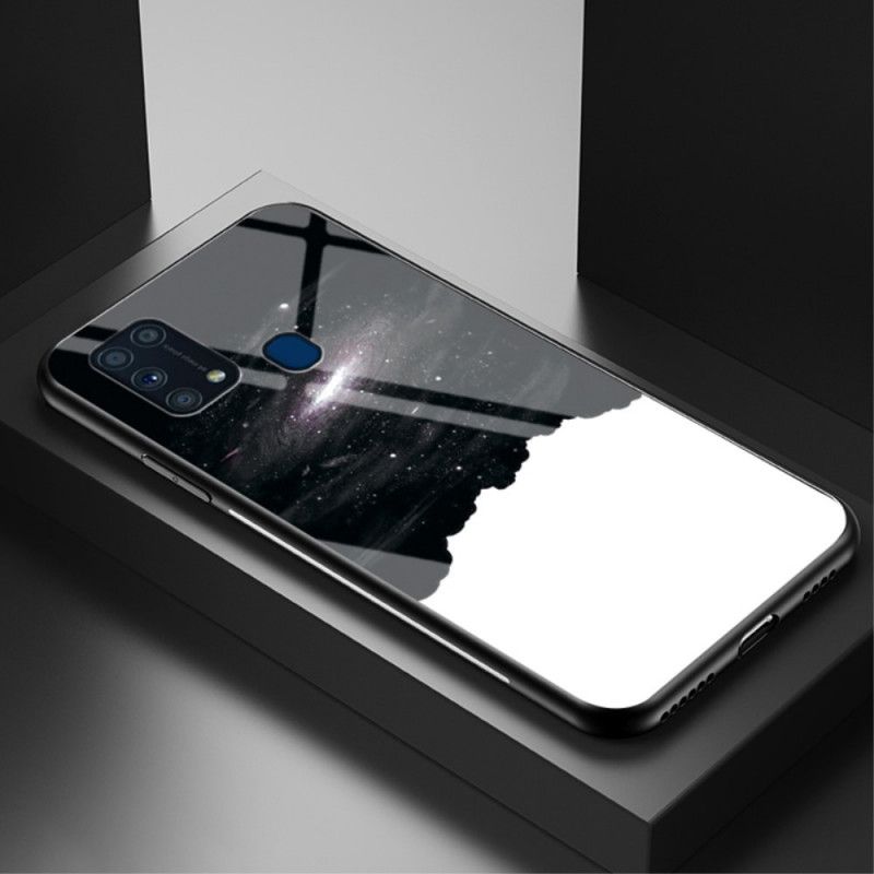 Skal Samsung Galaxy M31 Svart Mobilskal Skönhetshärdat Glas