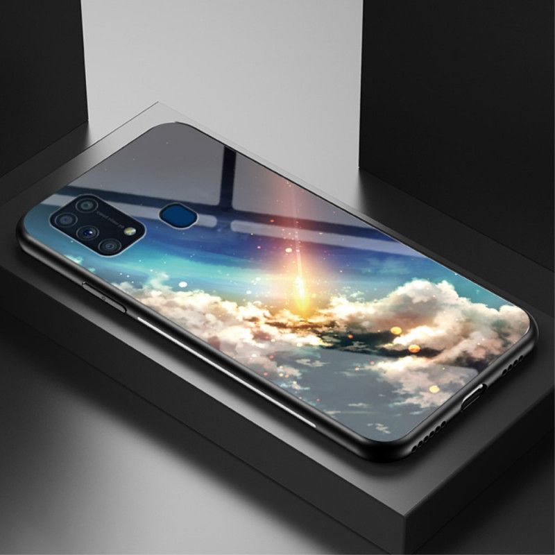 Skal Samsung Galaxy M31 Svart Mobilskal Skönhetshärdat Glas