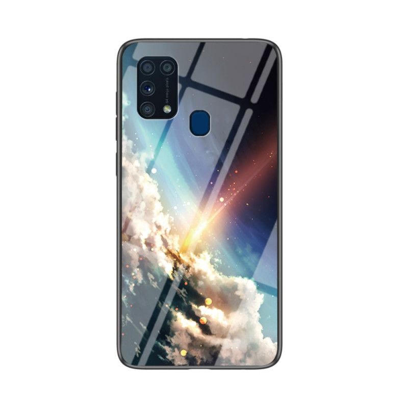 Skal Samsung Galaxy M31 Svart Mobilskal Skönhetshärdat Glas
